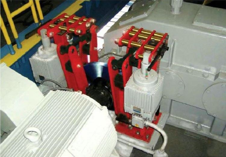Two Electro-hydraulic Disc Brake for high speed shaft work